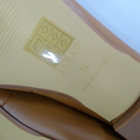 J. Crew Bow Tan Loafers Size 12 BJ247 Classic Style Office Academia Classic NWOT - Picture 7 of 7